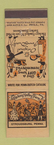 Matchbook Cover - Hickory Valley Farm Stroudsburg PA feature