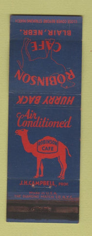 Matchbook Cover - Robinson Cafe Blair NE camel WEAR