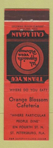 Matchbook Cover - Orange Blossom Cafeteria St Petersburg FL