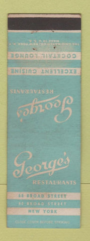 Matchbook Cover - George's Restaurant New York City WEAR