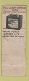 Matchbook Cover - Allstate Tires Cross Country Motor Oil WORN batteries