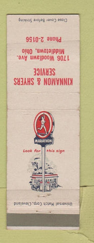 Matchbook Cover - Marathon oil gas Kinnamon Shyers Middletown OH WEAR