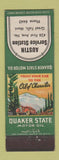 Matchbook Cover - Austin Service Station oil gas Quaker State Great Falls MT