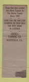 Matchbook Cover - Tioga Paks Sole Leather Shoes WEAR