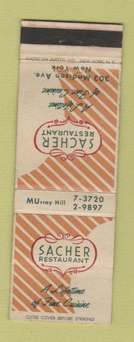 Matchbook Cover - Sacher Restaurant New York City WEAR