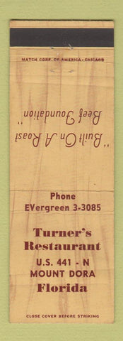 Matchbook Cover - Turner's Restaurant Mount Dora FL WEAR