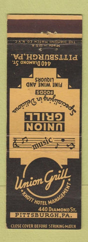 Matchbook Cover - Union Grill Pittsburgh PA
