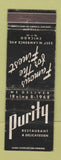 Matchbook Cover - Purity Restaurant Deli Chicago IL WEAR