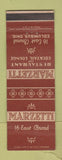 Matchbook Cover - Marzetti Restaurant Columbus OH
