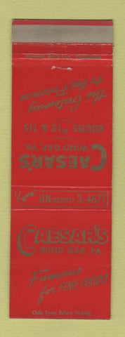 Matchbook Cover - Caesar's Restaurant Wind Gap PA WEAR