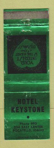 Matchbook Cover - Hotel Keystone Pocatello ID WEAR