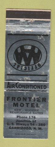 Matchbook Cover - Frontier Motel Carrizozo NM low phone # WORN SILVER