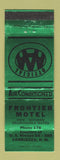 Matchbook Cover - Frontier Motel Carrizozo NM low phone # WEAR GREEN
