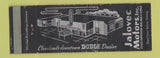 Matchbook Cover - Jalovec Motors Dodge Cleveland OH WEAR Full Length