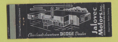 Matchbook Cover - Jalovec Motors Dodge Cleveland OH WEAR Full Length
