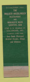 Matchbook Cover - Walker Hasslinger Restaurant Baltimore MD lobster Full Length