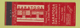 Matchbook Cover - Saratoga Cafe Buffet Phoenix AZ