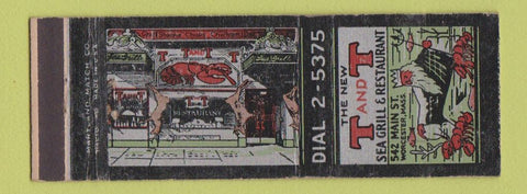 Matchbook Cover - T&T Sea Grill Restaurant Worcester MA