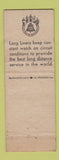 Matchbook Cover - Long Lines Telephone Full Length