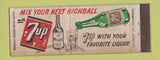 Matchbook Cover - 7up Soda Highball WEAR Full Length