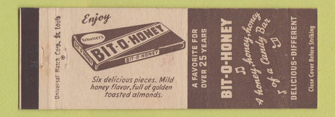 Matchbook Cover - Bit o Honey Candy Bar Song brown/white