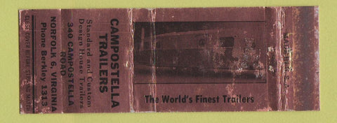 Matchbook Cover - Campostella Trailers Norfolk VA WEAR