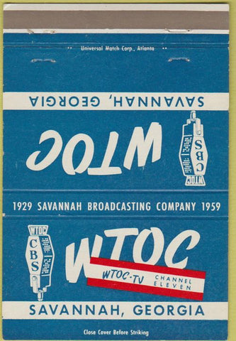 Matchbook Cover - WTOC CBS Radio TV Savannah GA 40 Strike