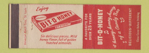 Matchbook Cover - Bit O Honey Candy Bar red/white