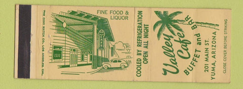 Matchbook Cover - Valley Cafe Buffet Bar Yuma AZ