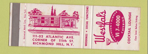 Matchbook Cover - Westfal's Restaurant Richmond Hill NY
