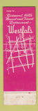 Matchbook Cover - Westfal's Restaurant Richmond Hill NY