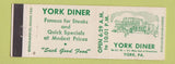 Matchbook Cover - York Diner York PA Full Length