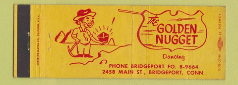 Matchbook Cover - The Golden Nugget Bridgeport CT Full Length