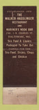 Matchbook Cover - Walker Hasslinger Restaurant Baltimore MD  Full Length