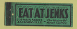 Matchbook Cover - Jenks Restaurant Jacksonville FL Full Length