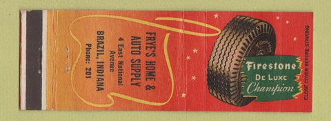 Matchbook Cover - Firestone Tires Frye's Auto Parts Brazil IN