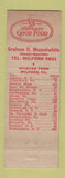 Matchbook Cover - Milford Diner Milford PA Full Length