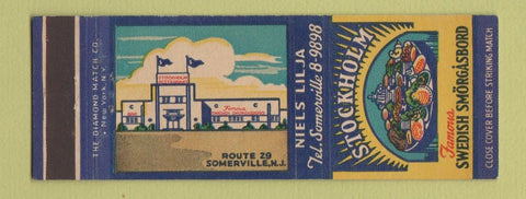 Matchbook Cover - Stockholm Smorgasbord Somerville NJ Swedish