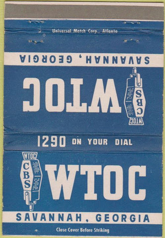 Matchbook Cover - WTOC CBS Radio TV Savannah GA 40 Strike