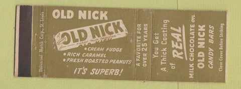 Matchbook Cover - Old Nick Candy Bar