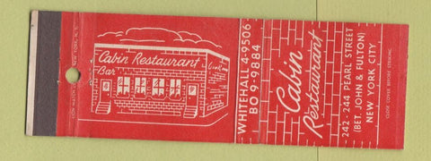 Matchbook Cover - Cabin Restaurant Bar New York City