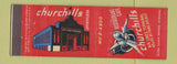 Matchbook Cover - Churchills Restaurant New York City feature