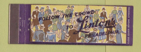 Matchbook Cover - Linton's Restaurants Philadelphia PA Full Length