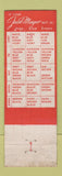 Matchbook Cover - Jacob Mayer Men's Clothes Easton PA