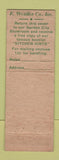 Matchbook Cover - R Weidler Kitchens Garden City NY WEAR