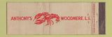Matchbook Cover - Anthony's Restaurant lobster Woodmere LI NY WEAR Full Length