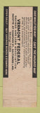 Matchbook Cover - Vermont Federal Savings Baltimore MD