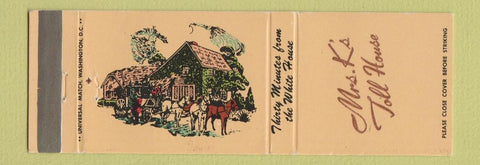 Matchbook Cover - Mrs K's Toll House Silver Spring MD