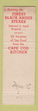 Matchbook Cover - The Black Angus Restaurant Kansas City MO lobster