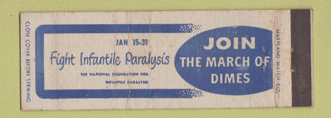 Matchbook Cover - March of Dimes Infantile Paralysis WEAR Full Length